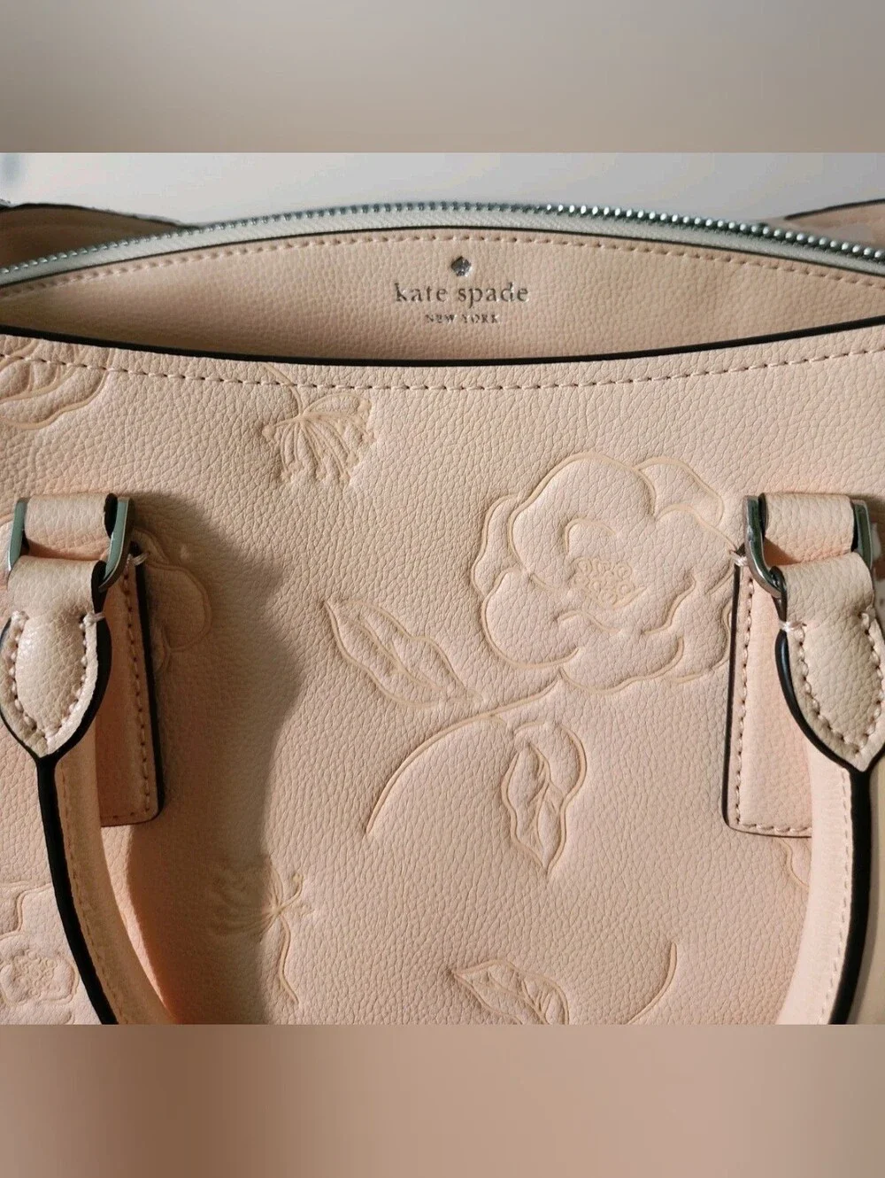 NWT Kate Spade Bag Thompson Street Floral Embossed Medium Satchel W/Strap